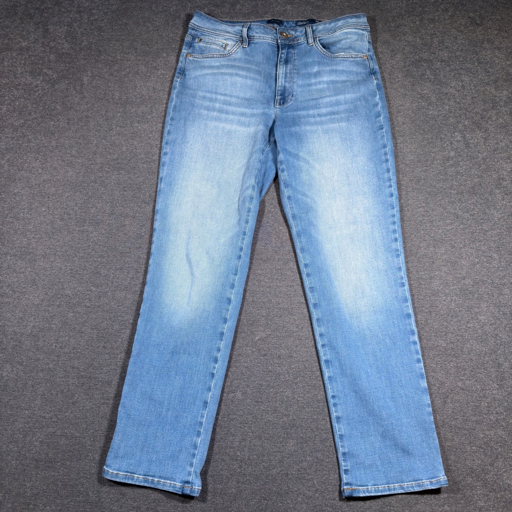 J.Jill Jeans Women 10 Blue High-Rise Straight Leg Ankle Denim Stretch Light Wash